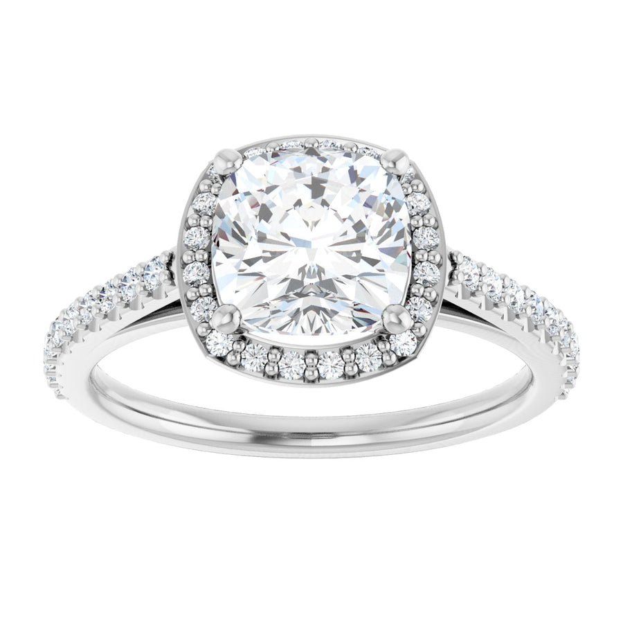 Cushion Halo-Style Engagement Ring Semi-Mount - gallery - Series 121987