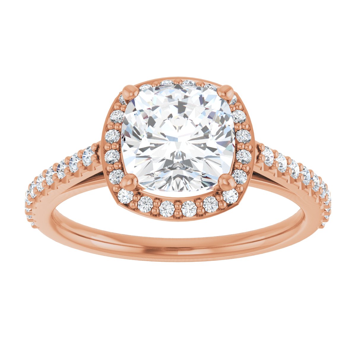 Cushion Halo-Style Engagement Ring Semi-Mount - gallery - Series 121987