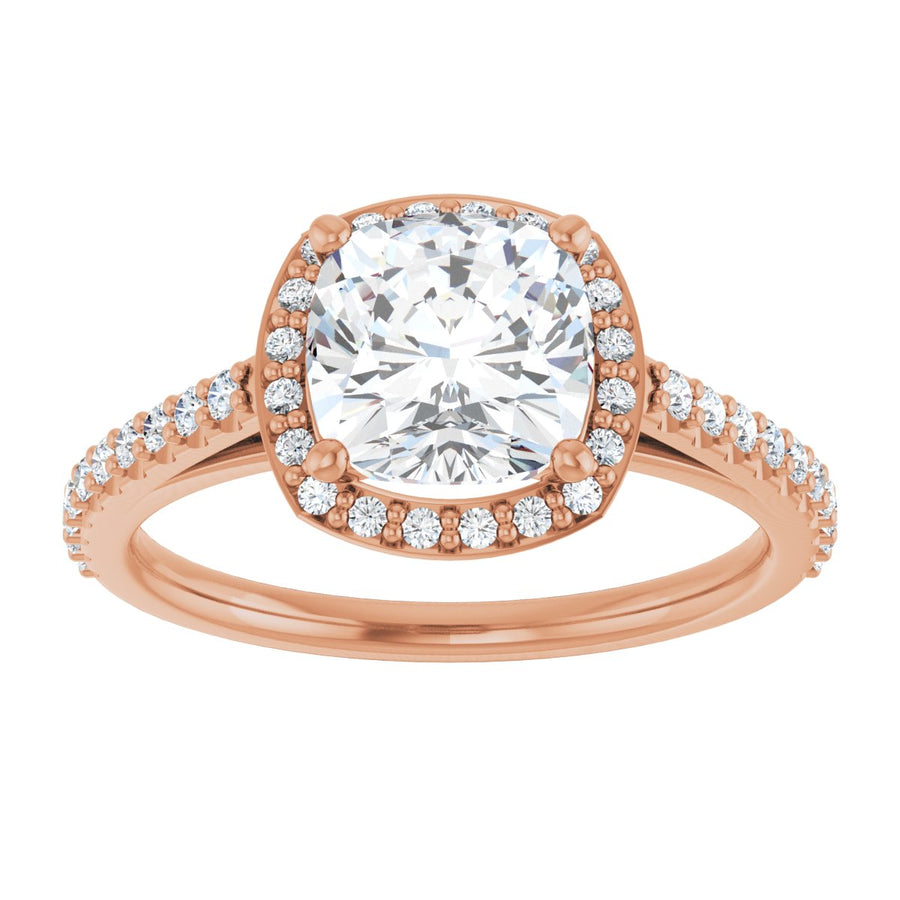 Cushion Halo-Style Engagement Ring Semi-Mount - gallery - Series 121987