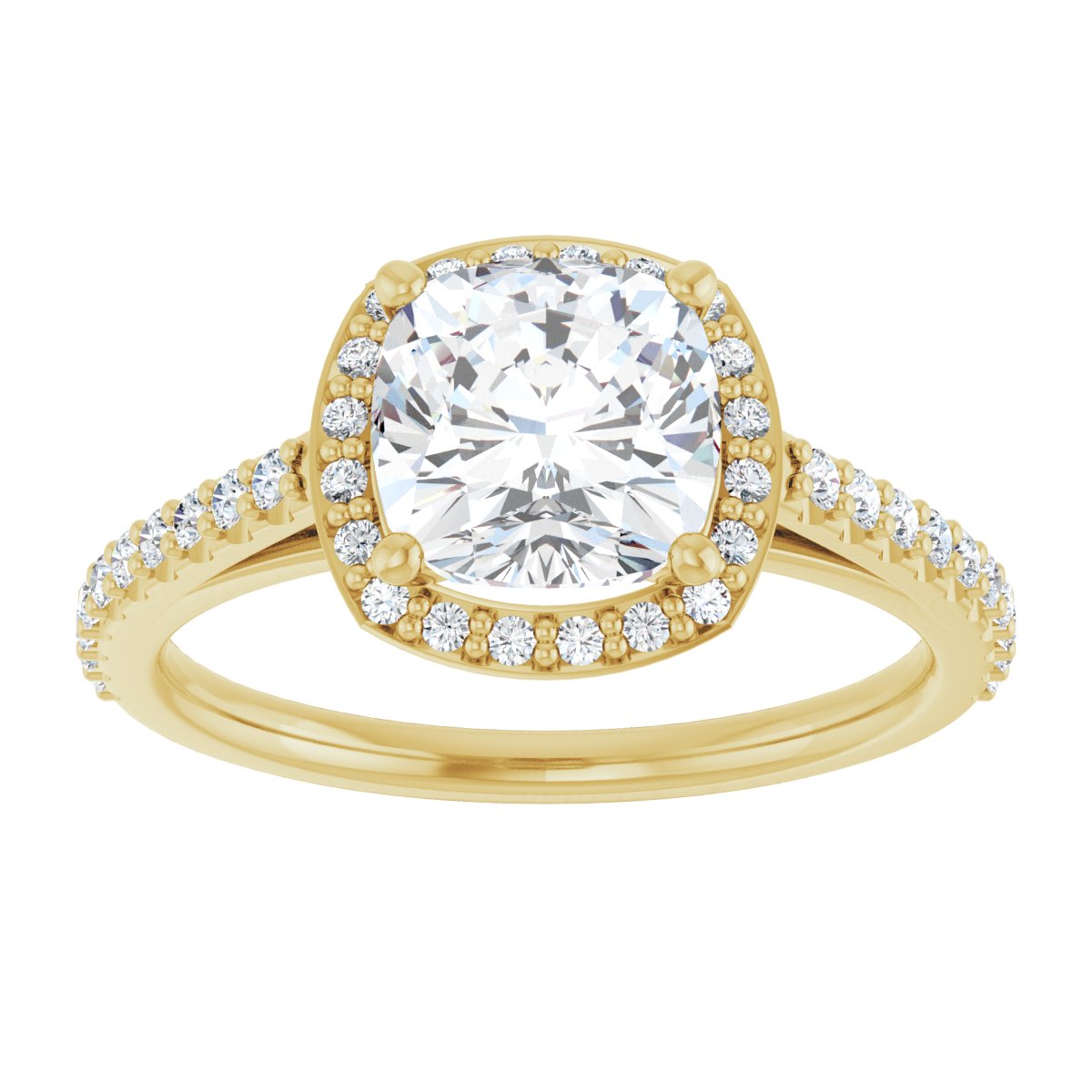 Cushion Halo-Style Engagement Ring Semi-Mount - gallery - Series 121987
