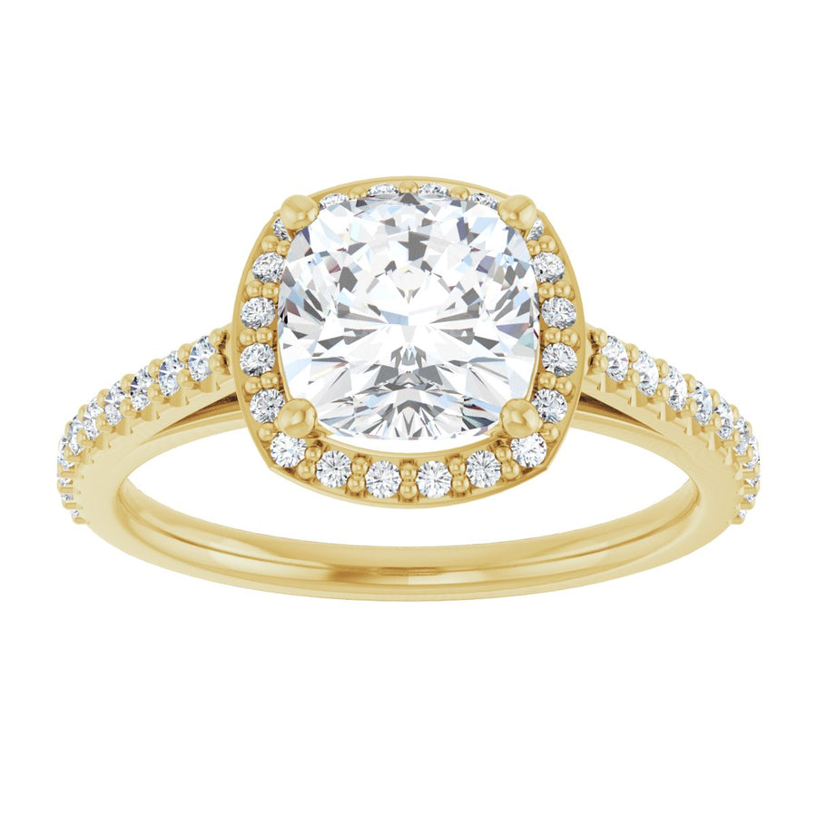 Cushion Halo-Style Engagement Ring Semi-Mount - gallery - Series 121987
