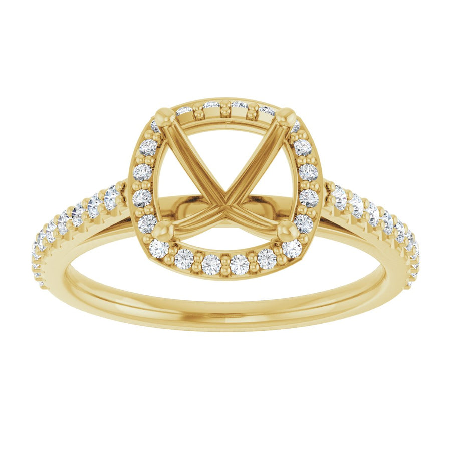 Cushion Halo-Style Engagement Ring Semi-Mount - gallery - Series 121987