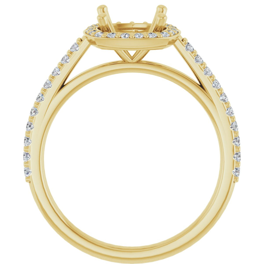 Cushion Halo-Style Engagement Ring Semi-Mount - gallery - Series 121987