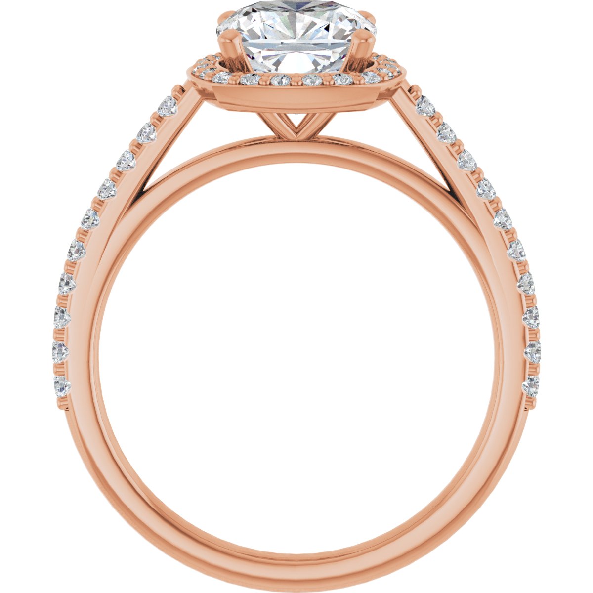 Cushion Halo-Style Engagement Ring Semi-Mount - gallery - Series 121987