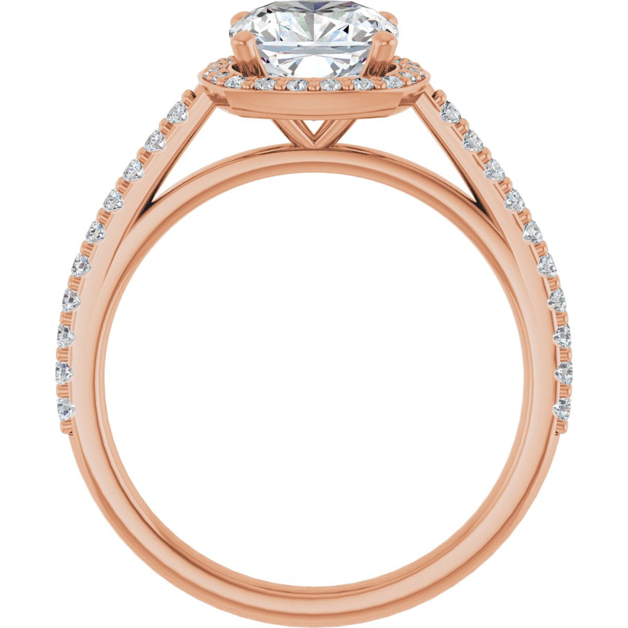 Cushion Halo-Style Engagement Ring Semi-Mount - gallery - Series 121987