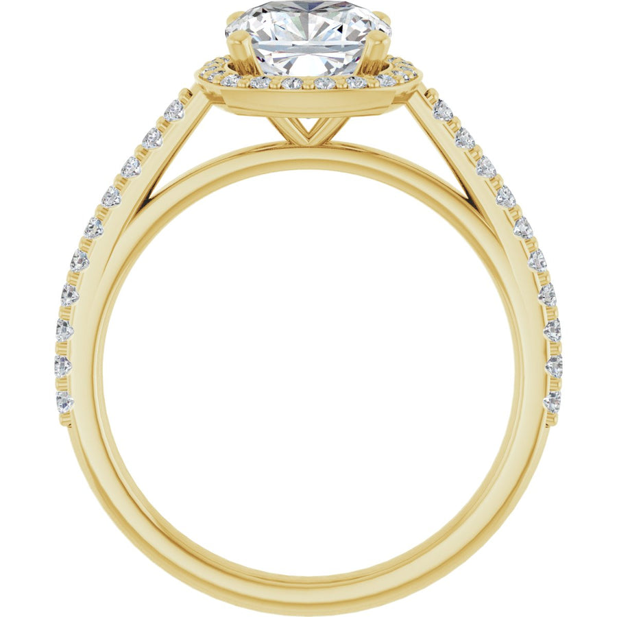 Cushion Halo-Style Engagement Ring Semi-Mount - gallery - Series 121987