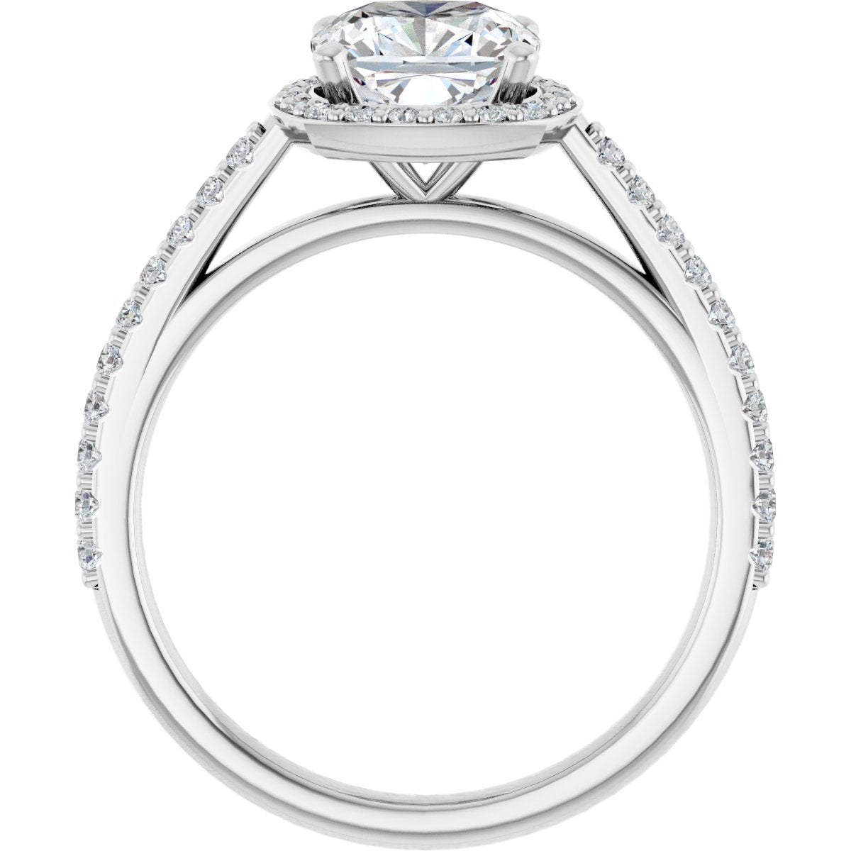 Cushion Halo-Style Engagement Ring Semi-Mount - gallery - Series 121987
