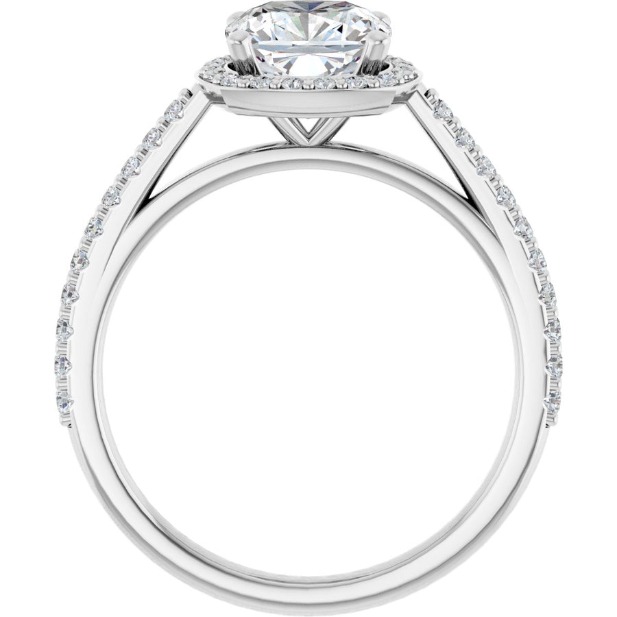 Cushion Halo-Style Engagement Ring Semi-Mount - gallery - Series 121987