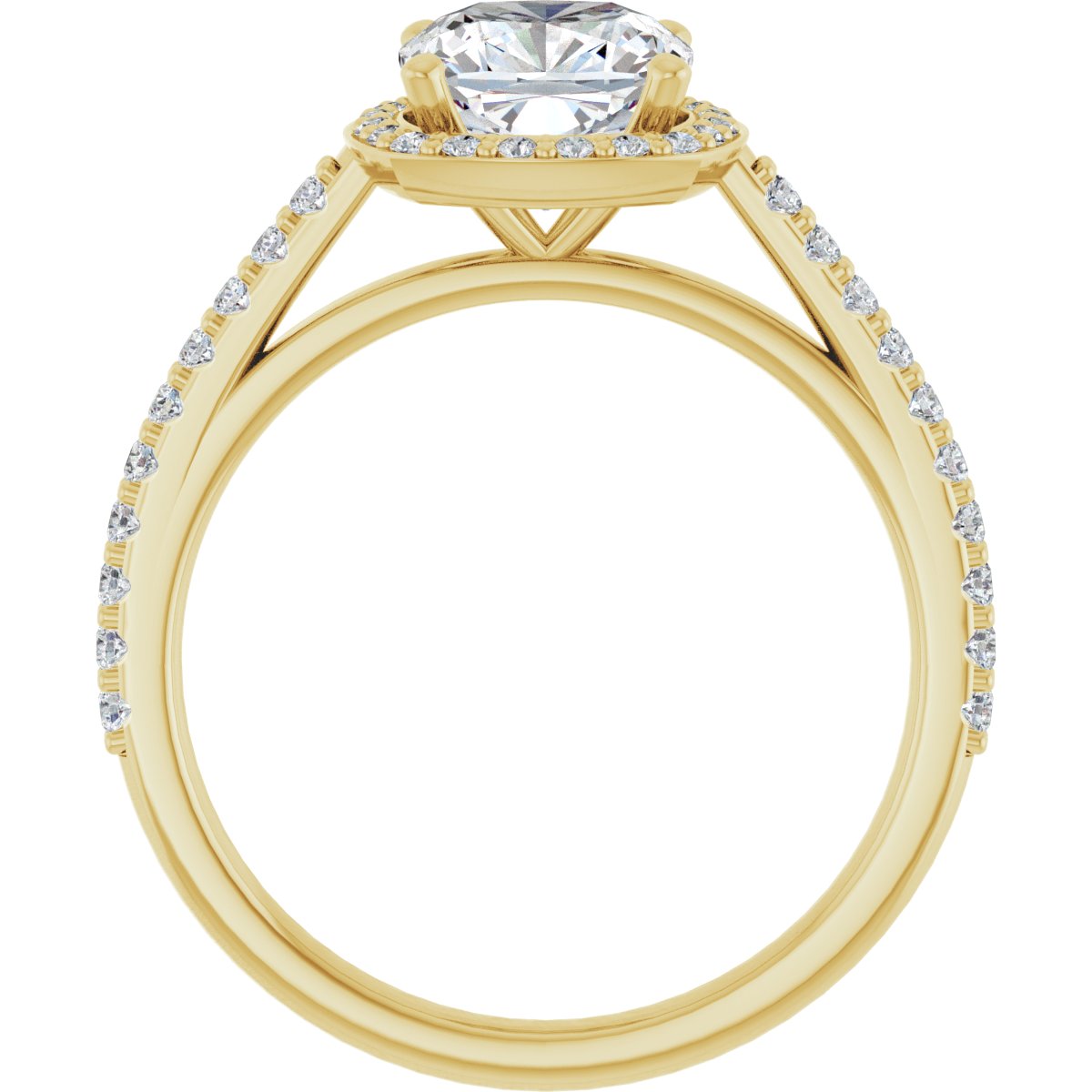 Cushion Halo-Style Engagement Ring Semi-Mount - gallery - Series 121987