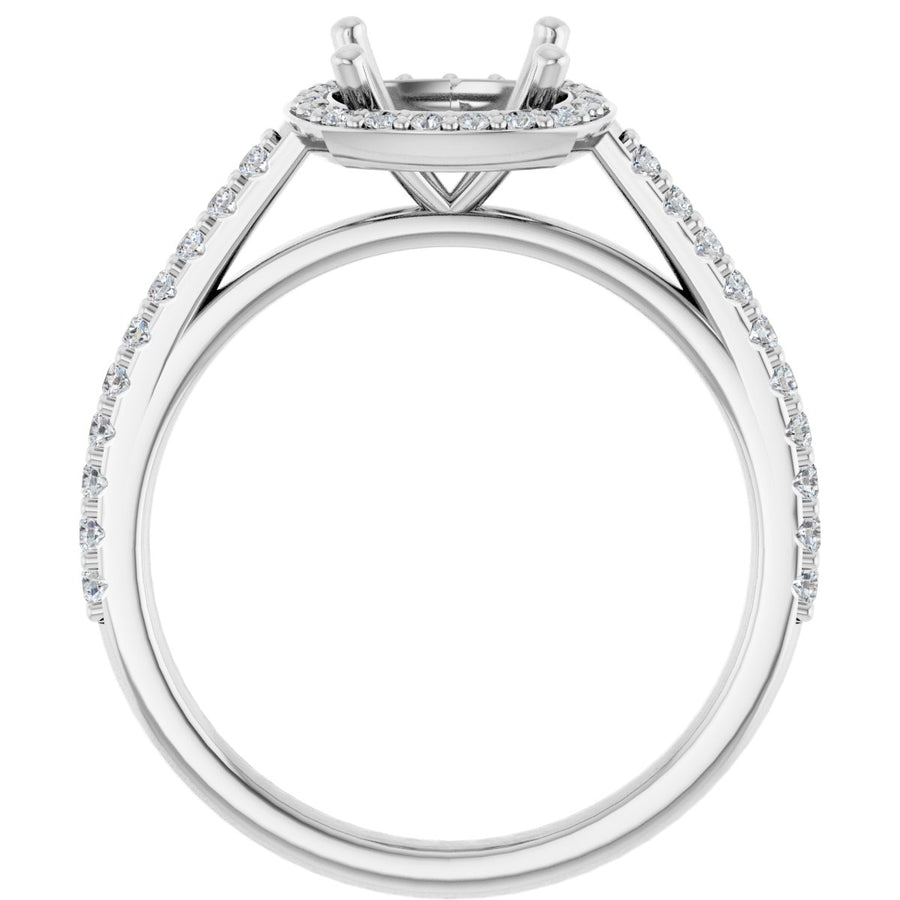 Cushion Halo-Style Engagement Ring Semi-Mount - gallery - Series 121987