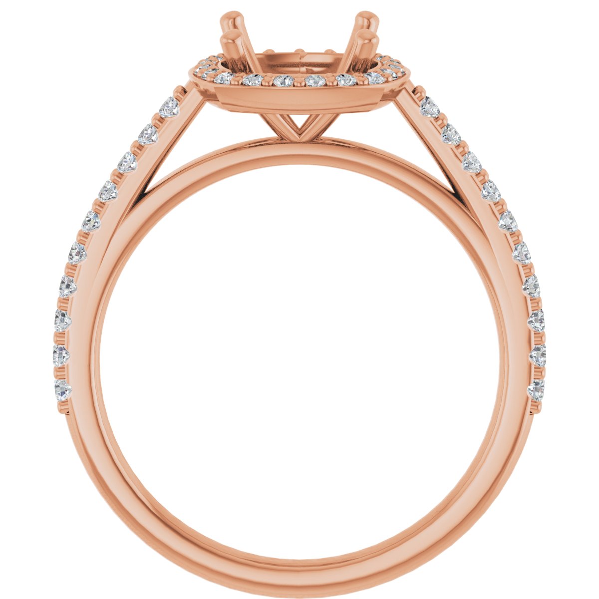 Cushion Halo-Style Engagement Ring Semi-Mount - gallery - Series 121987