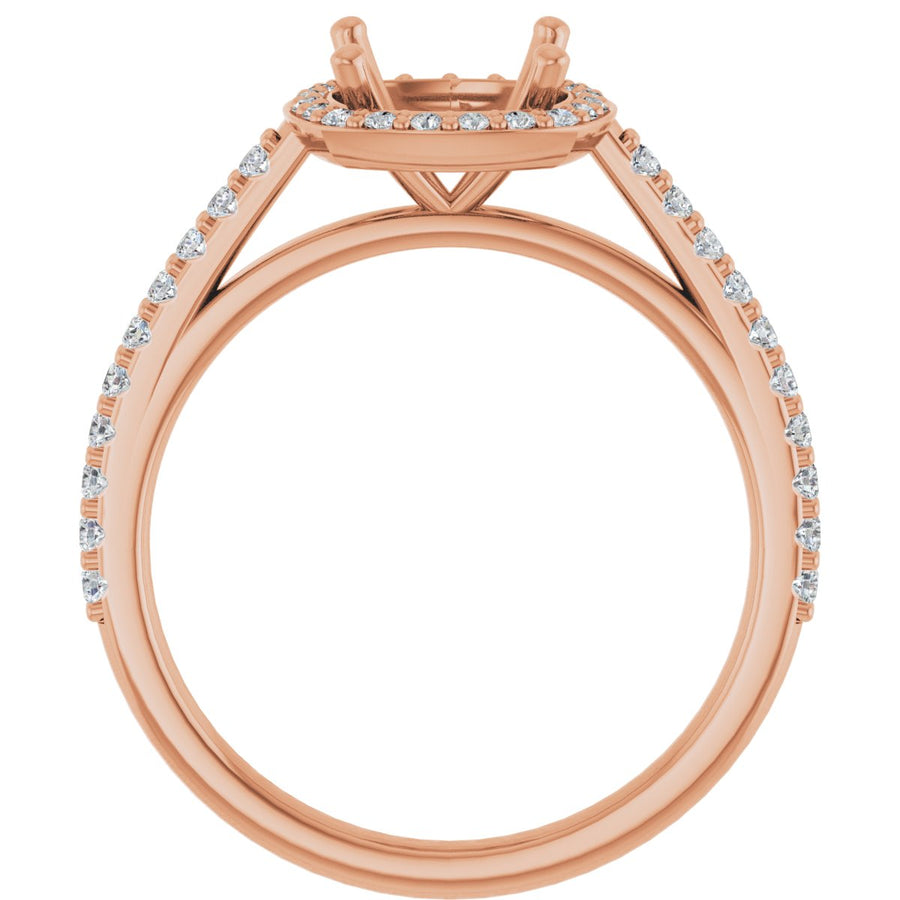Cushion Halo-Style Engagement Ring Semi-Mount - gallery - Series 121987