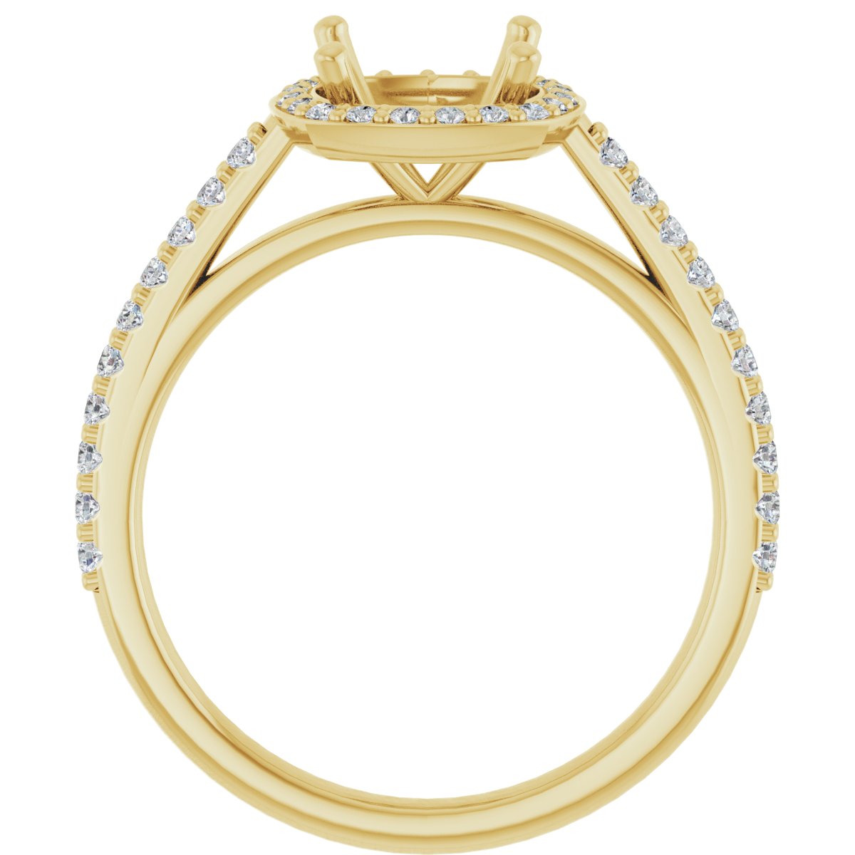 Cushion Halo-Style Engagement Ring Semi-Mount - gallery - Series 121987