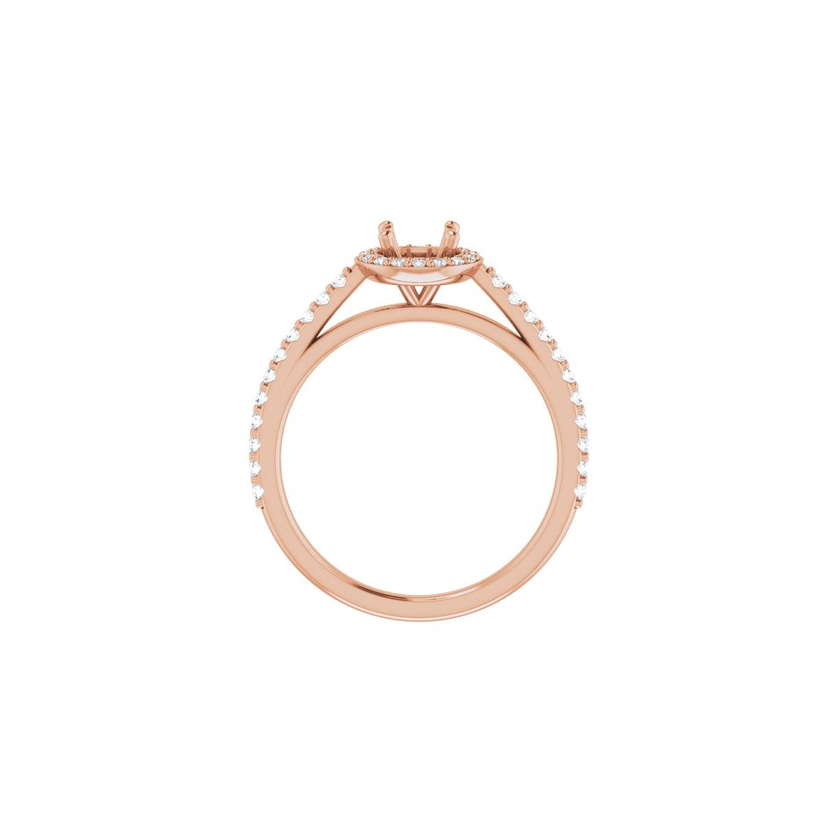 Round Halo-Style Engagement Ring Semi-Mount - gallery - Series 121987