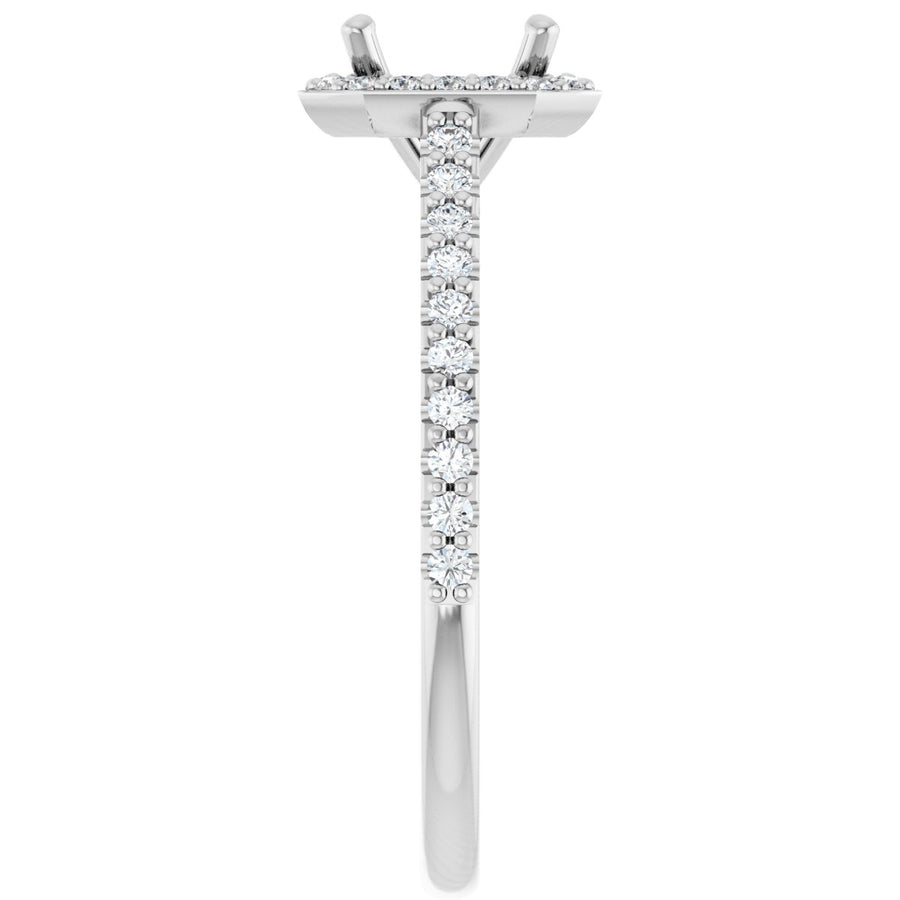 Asscher Halo-Style Engagement Ring Semi-Mount - gallery - Series 121987