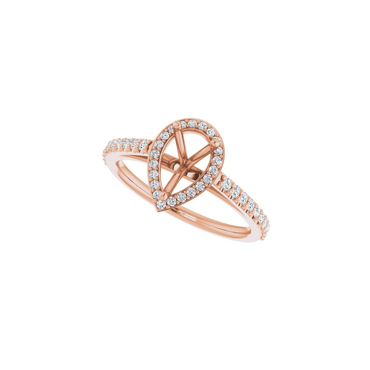 Pear Halo-Style Engagement Ring Semi-Mount - gallery - Series 121987