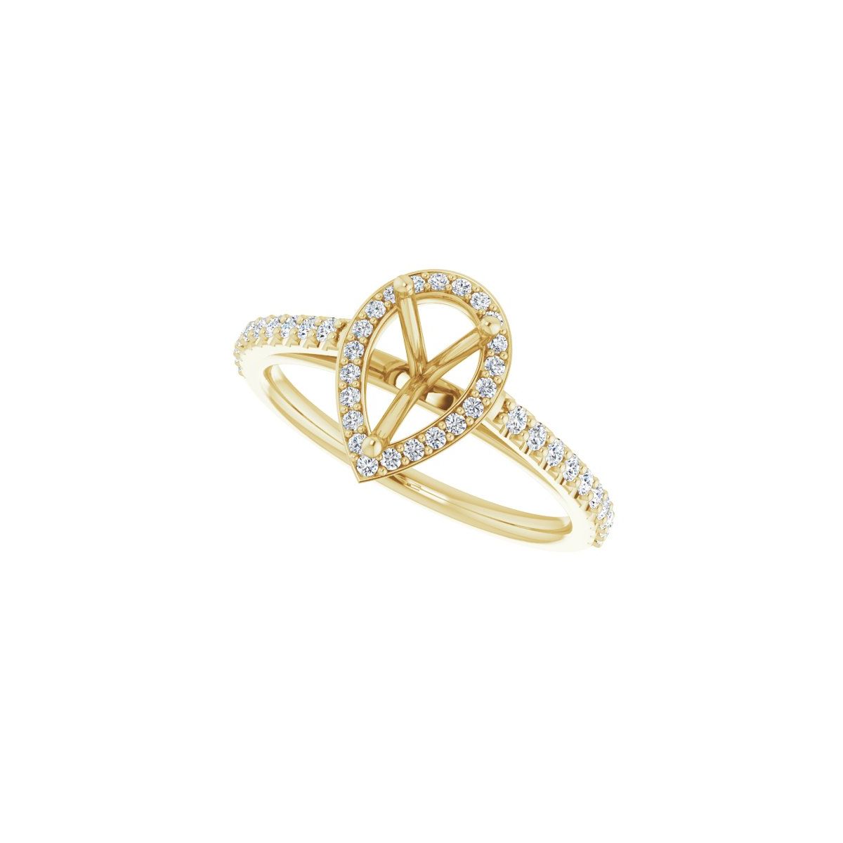 Pear Halo-Style Engagement Ring Semi-Mount - gallery - Series 121987