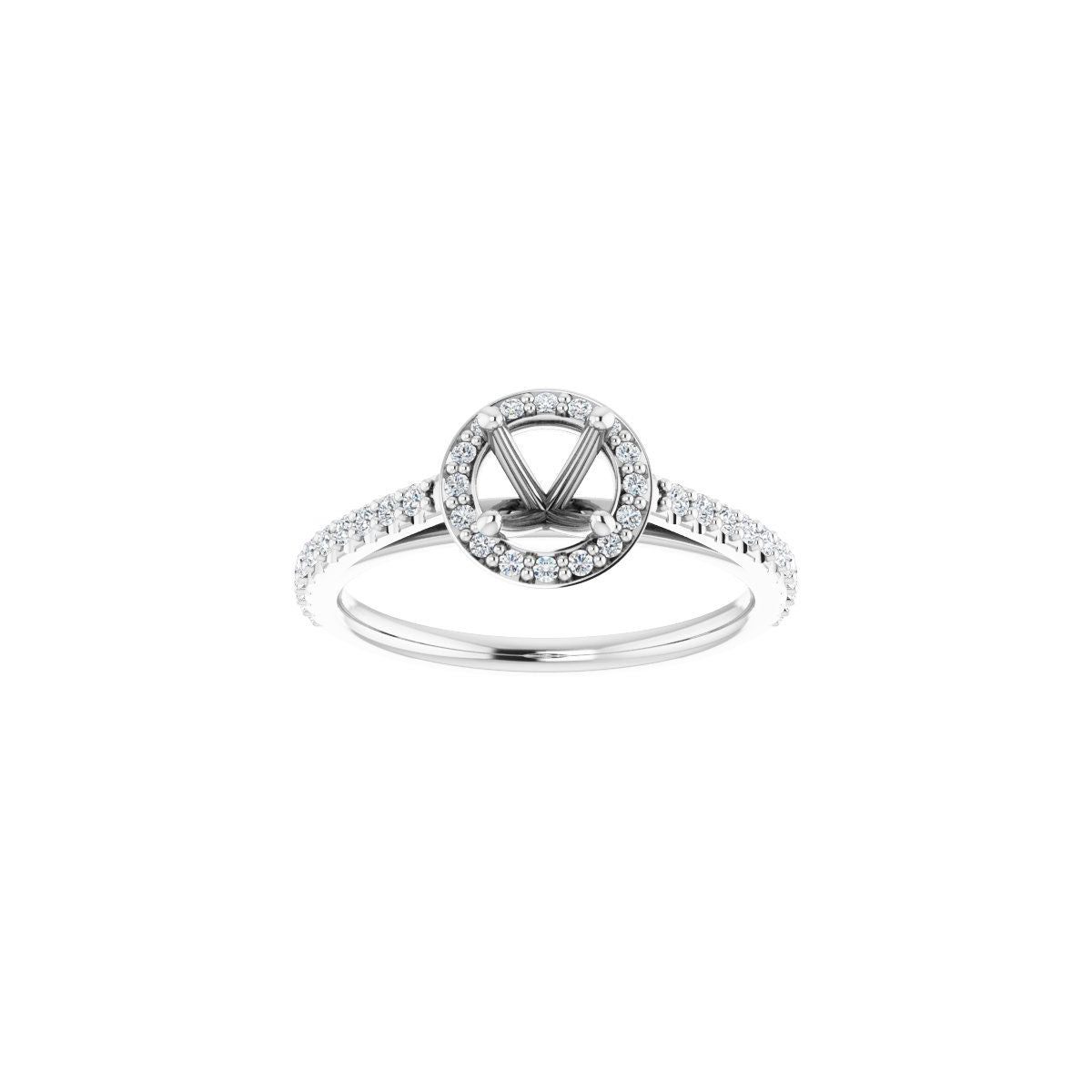 Round Halo-Style Engagement Ring Semi-Mount - gallery - Series 121987