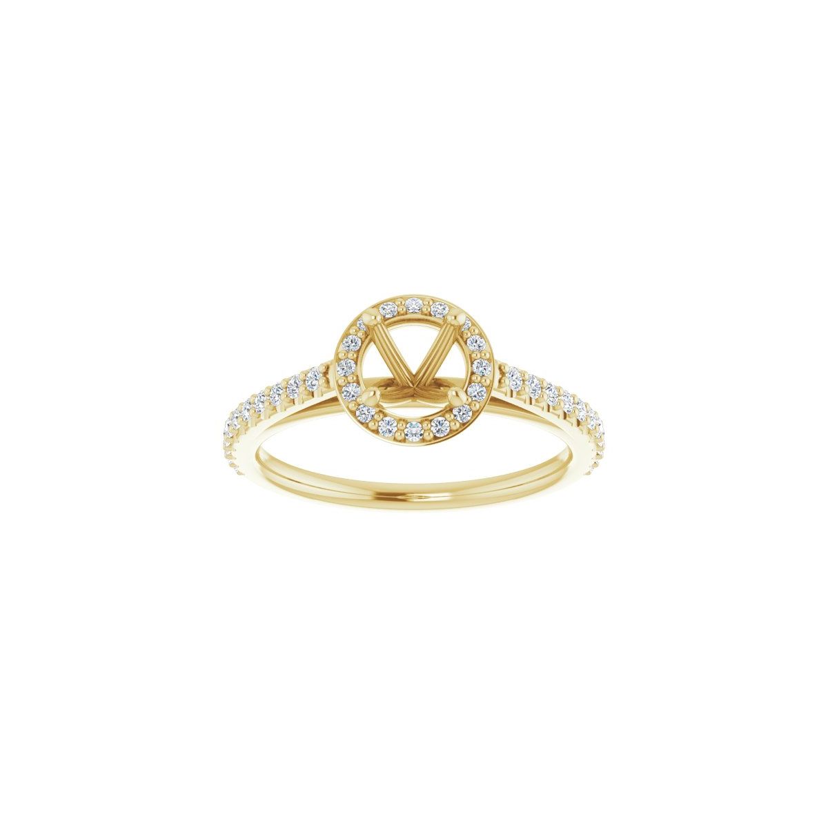 Round Halo-Style Engagement Ring Semi-Mount - gallery - Series 121987