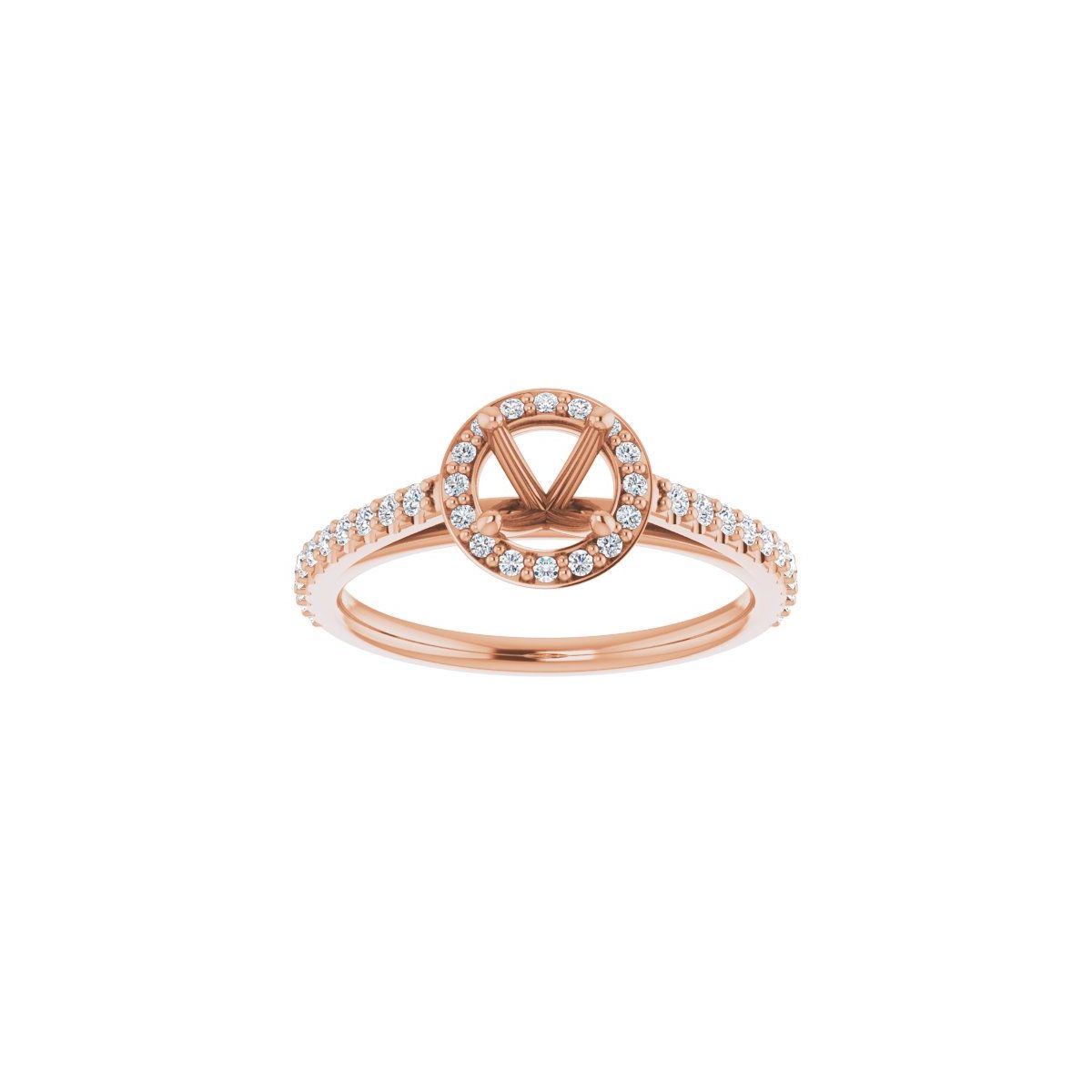 Round Halo-Style Engagement Ring Semi-Mount - gallery - Series 121987