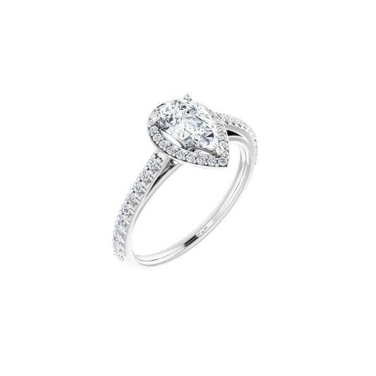 Pear Halo-Style Engagement Ring Semi-Mount - gallery - Series 121987