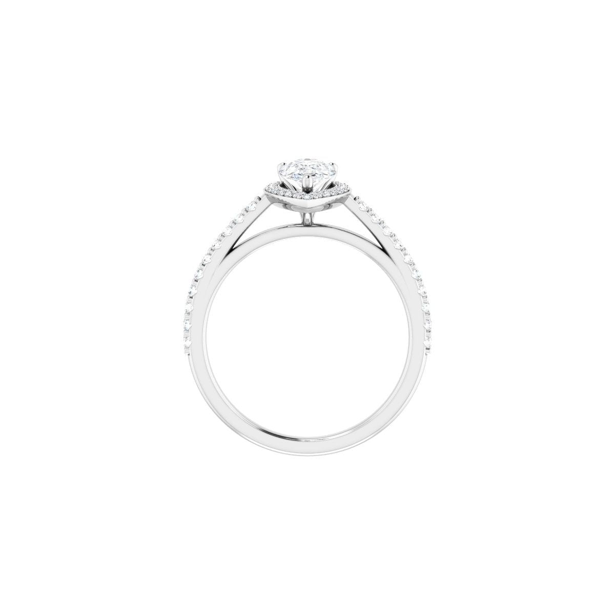 Pear Halo-Style Engagement Ring Semi-Mount - gallery - Series 121987