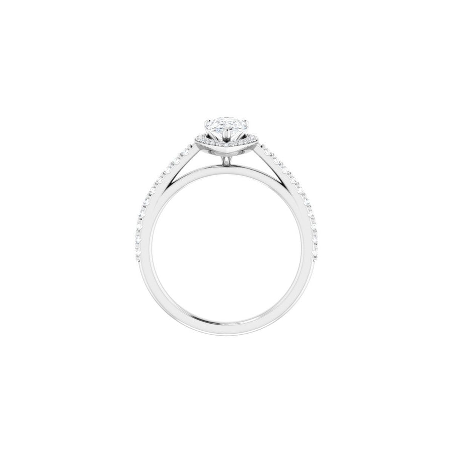 Pear Halo-Style Engagement Ring Semi-Mount - gallery - Series 121987