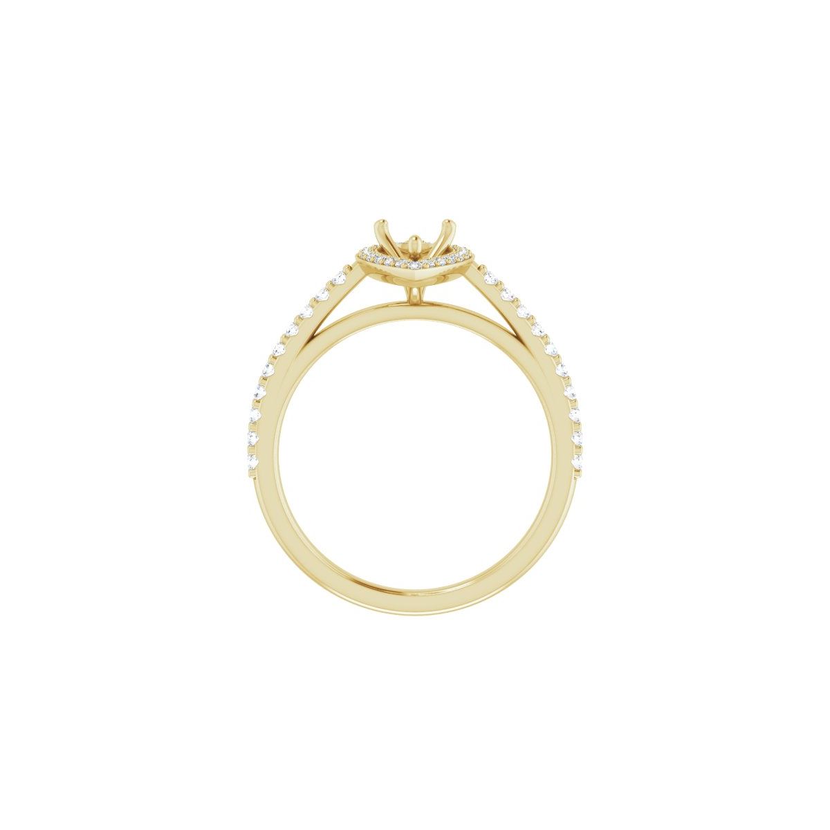 Pear Halo-Style Engagement Ring Semi-Mount - gallery - Series 121987