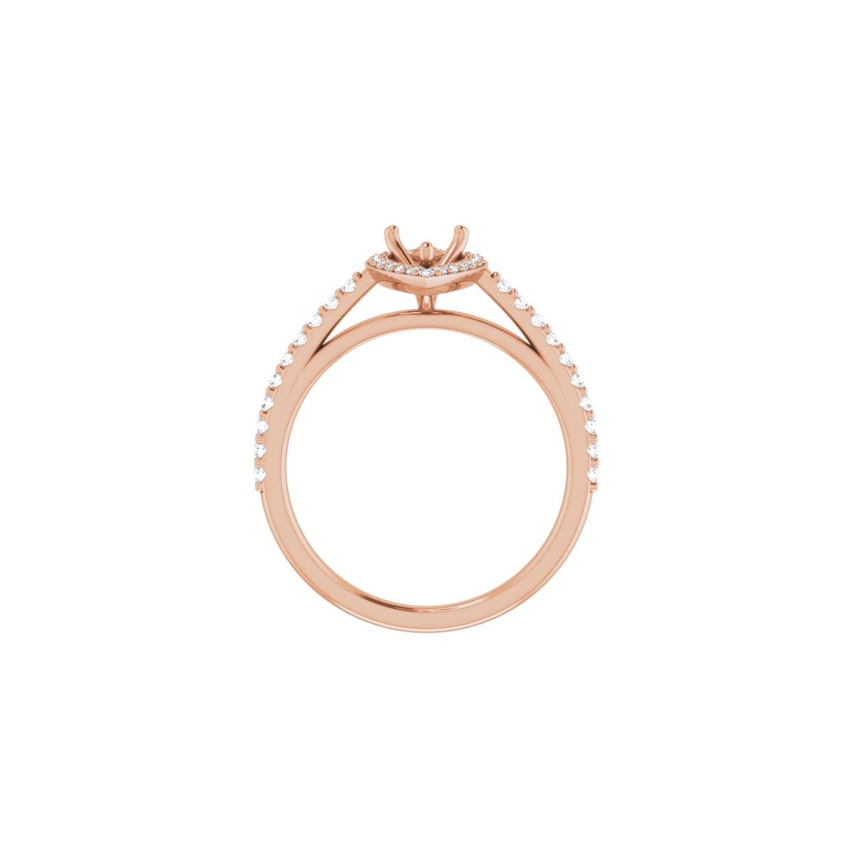 Pear Halo-Style Engagement Ring Semi-Mount - gallery - Series 121987