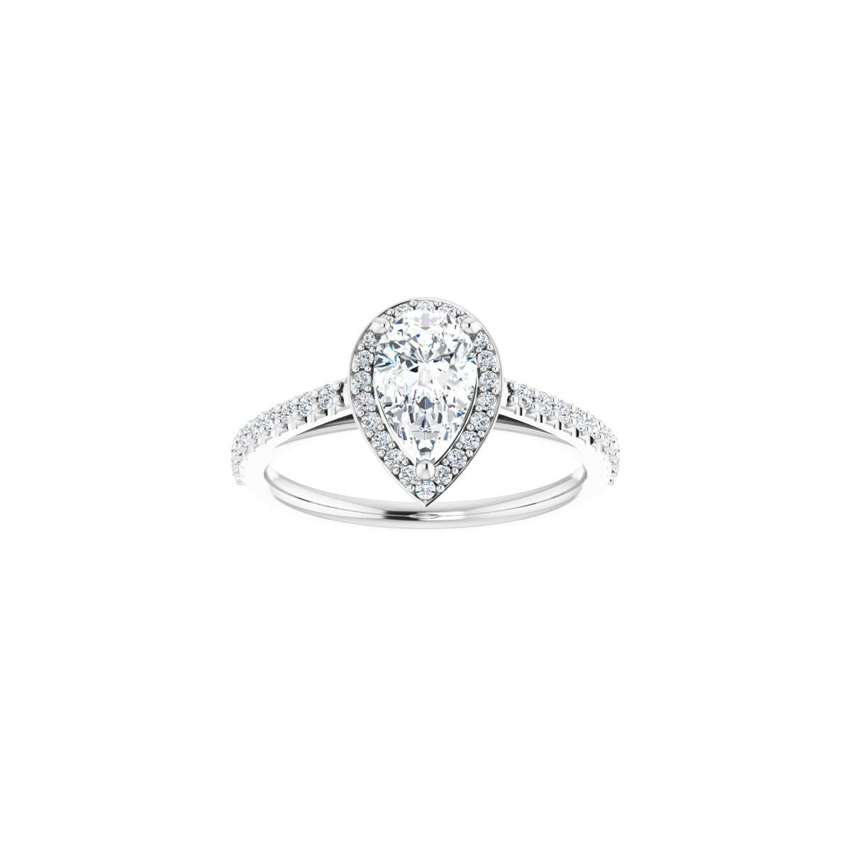 Pear Halo-Style Engagement Ring Semi-Mount - gallery - Series 121987