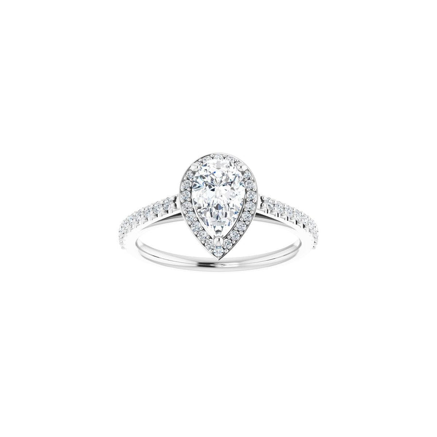 Pear Halo-Style Engagement Ring Semi-Mount - gallery - Series 121987