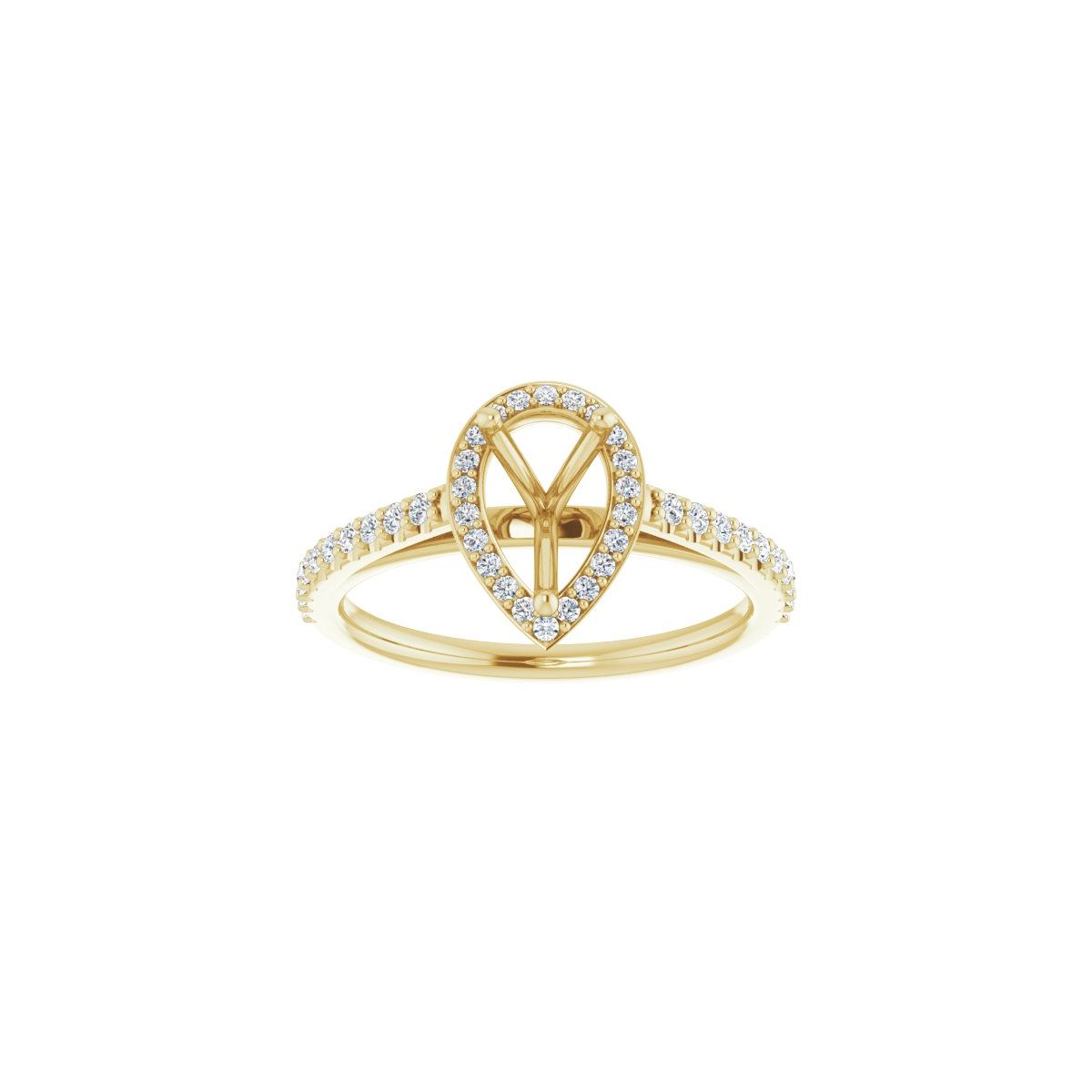Pear Halo-Style Engagement Ring Semi-Mount - gallery - Series 121987