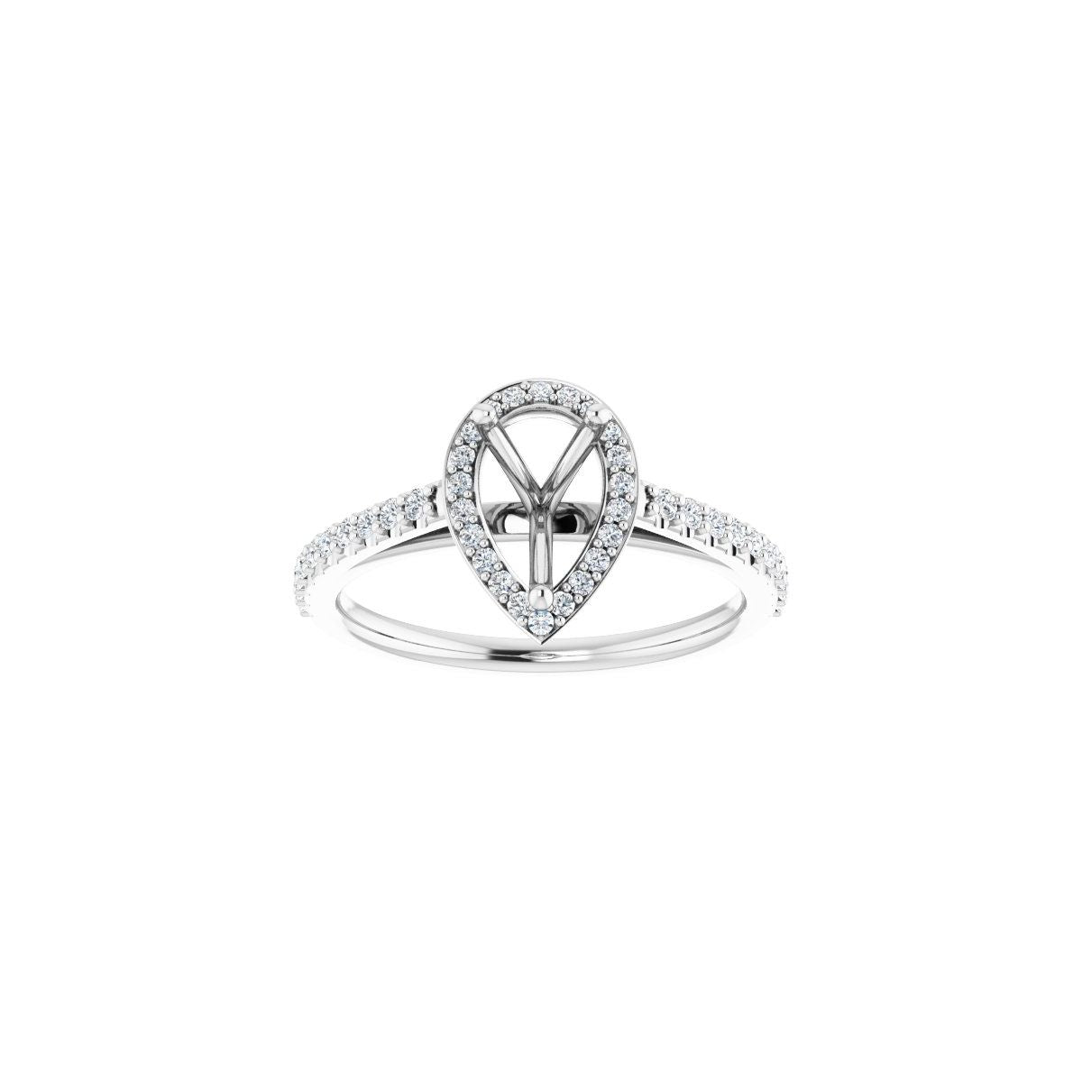 Pear Halo-Style Engagement Ring Semi-Mount - gallery - Series 121987