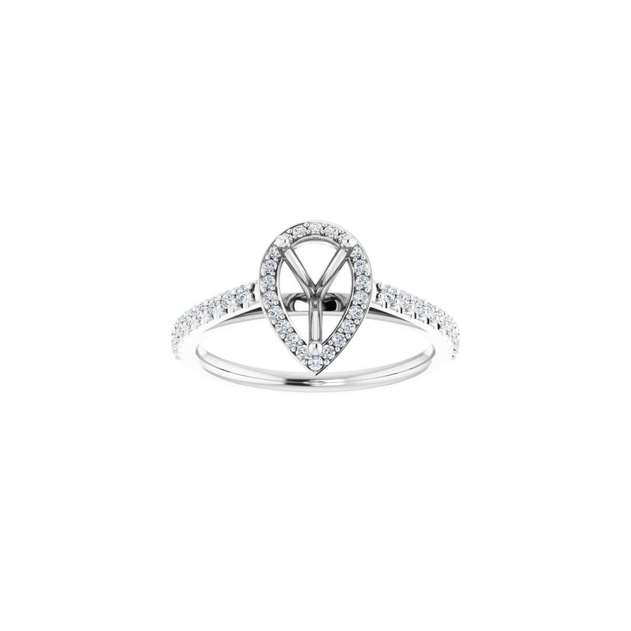 Pear Halo-Style Engagement Ring Semi-Mount - gallery - Series 121987
