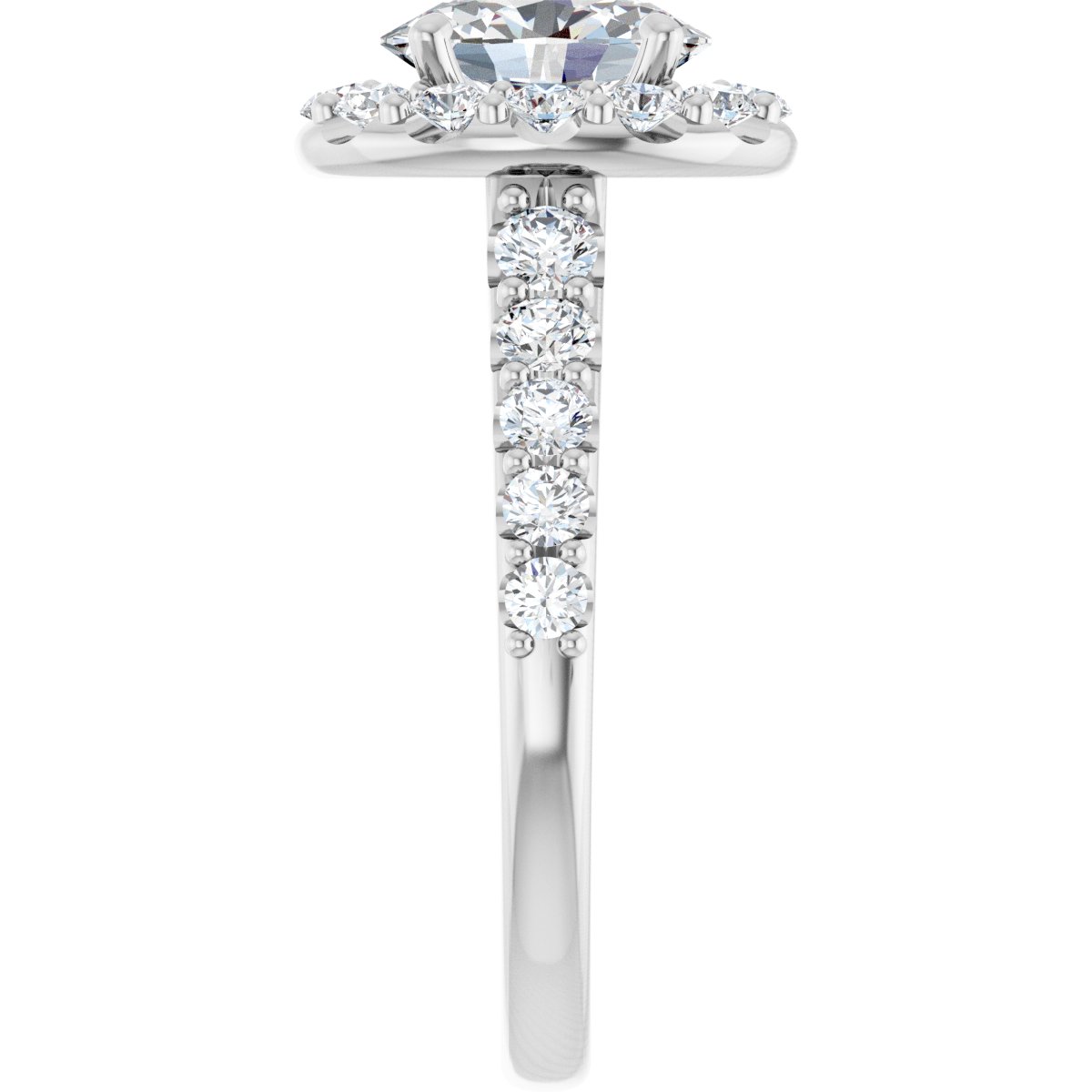 Oval Halo-Style Engagement Ring Semi-Mount - gallery - Series 123541
