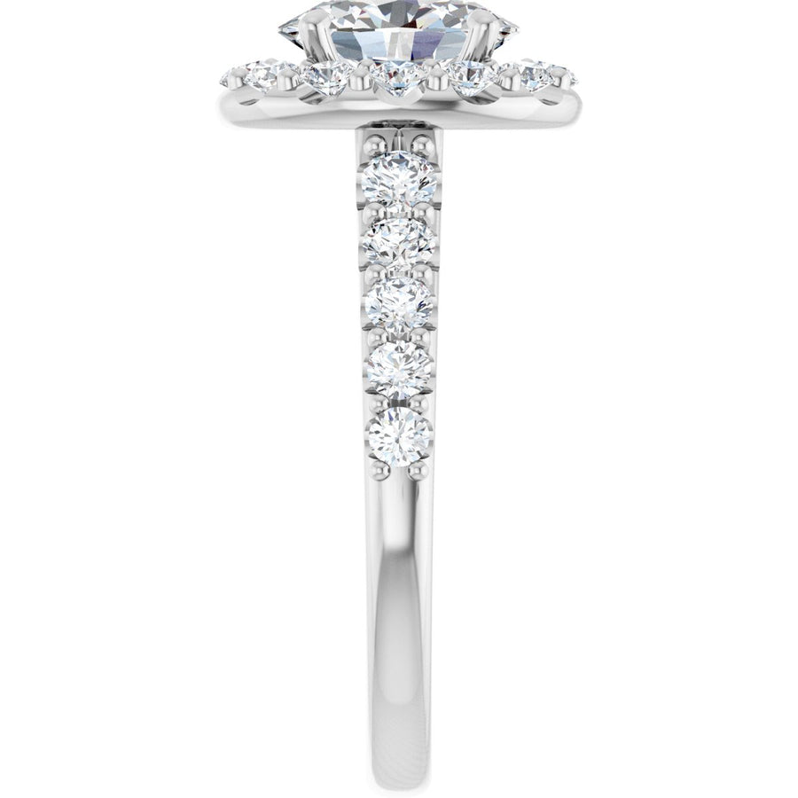 Oval Halo-Style Engagement Ring Semi-Mount - gallery - Series 123541