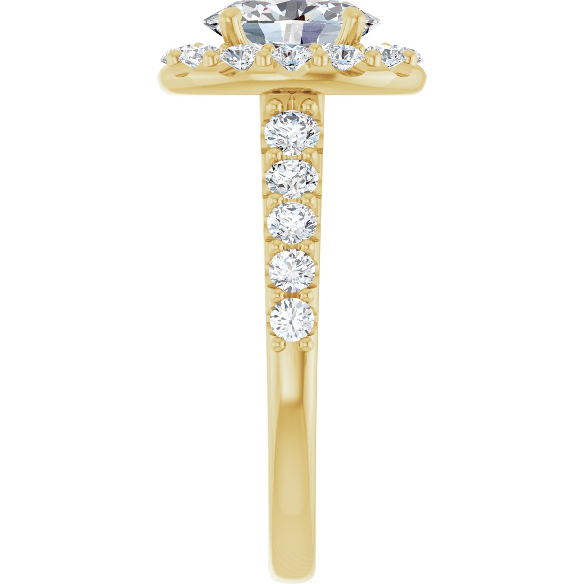 Oval Halo-Style Engagement Ring Semi-Mount - gallery - Series 123541