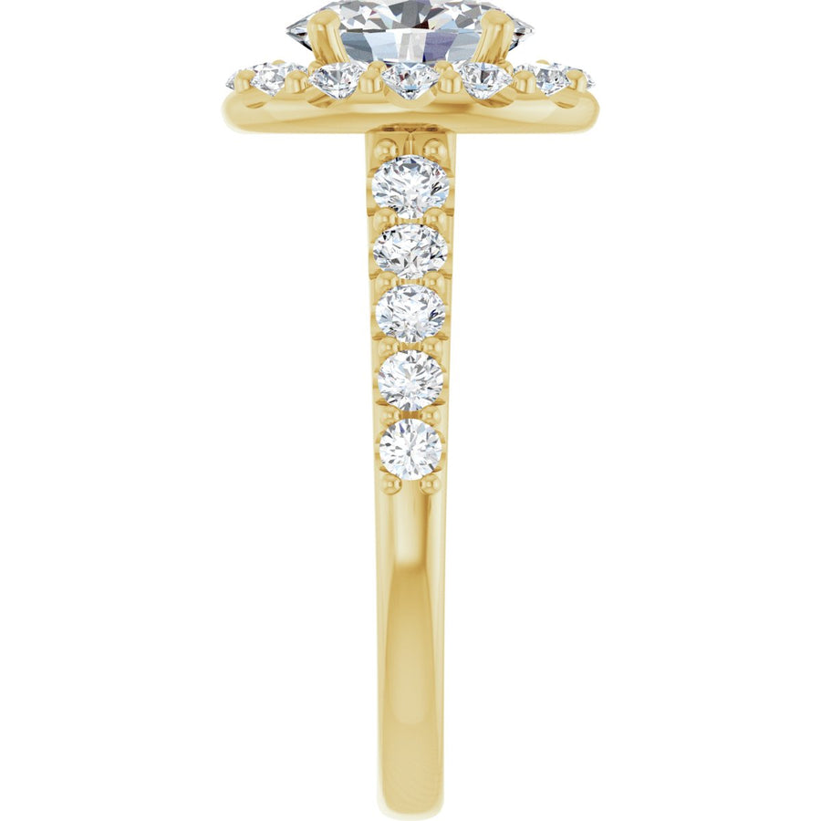 Oval Halo-Style Engagement Ring Semi-Mount - gallery - Series 123541
