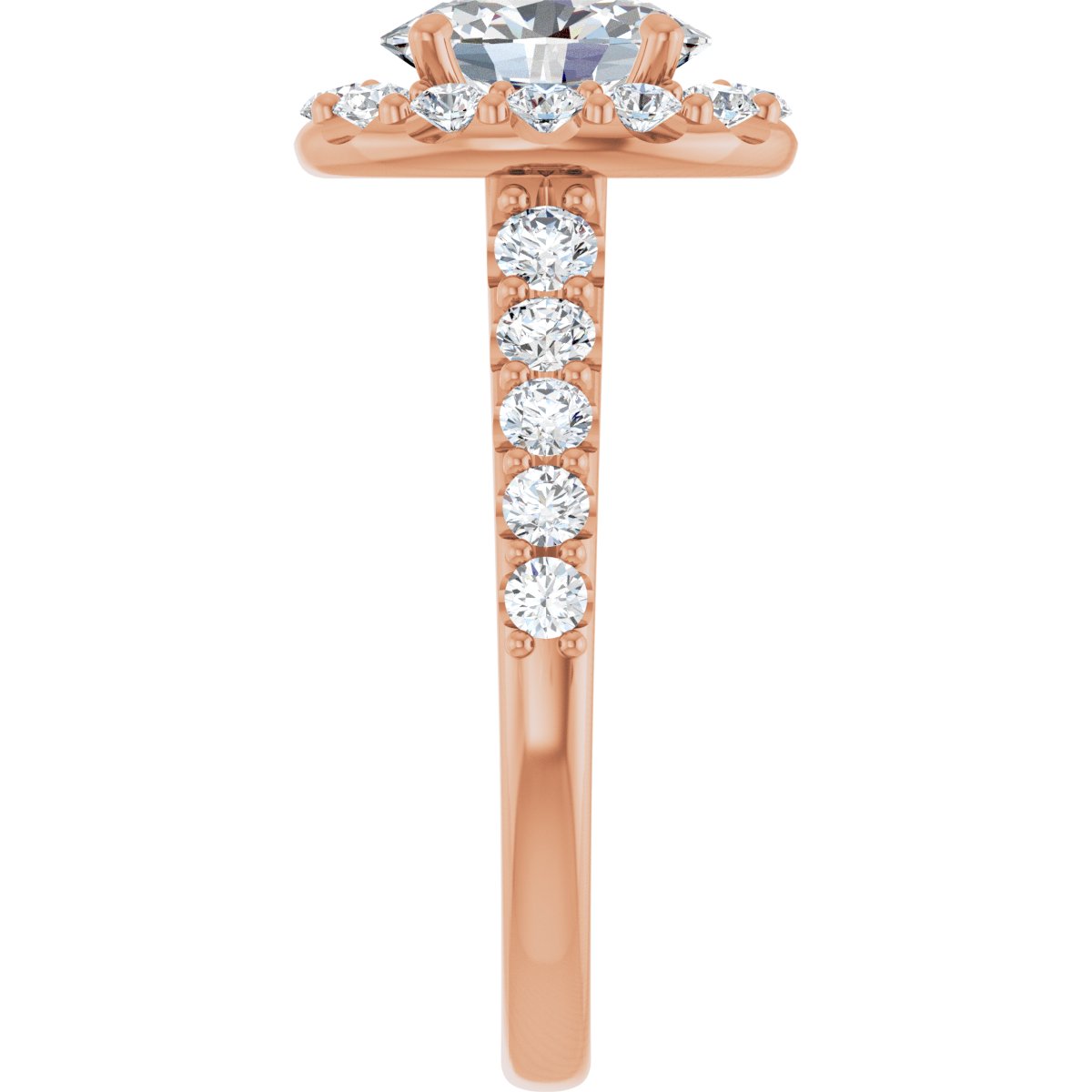 Oval Halo-Style Engagement Ring Semi-Mount - gallery - Series 123541