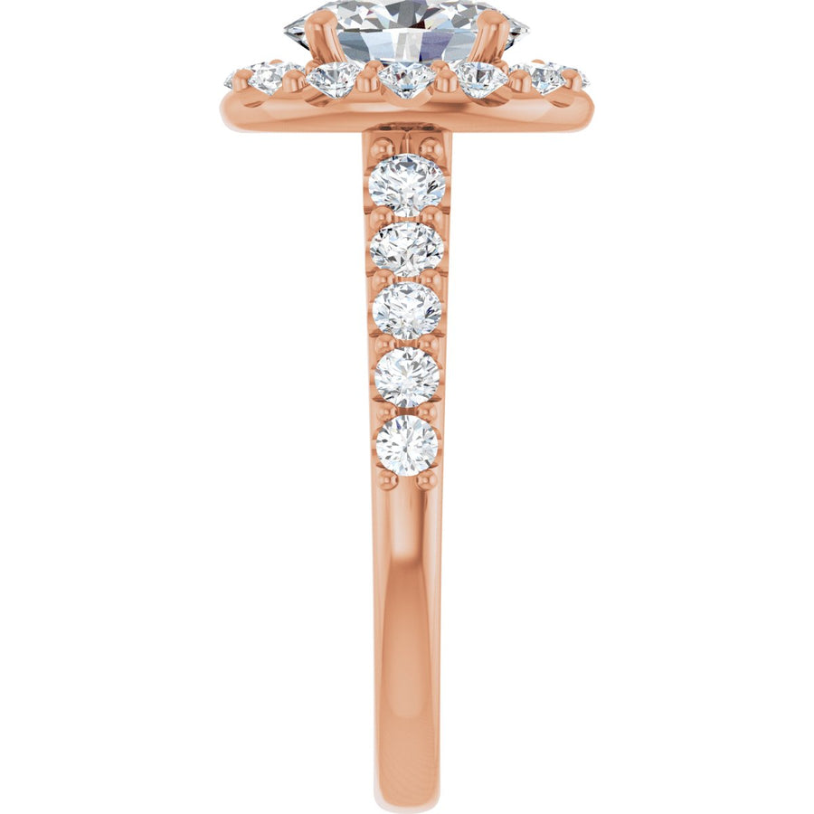 Oval Halo-Style Engagement Ring Semi-Mount - gallery - Series 123541