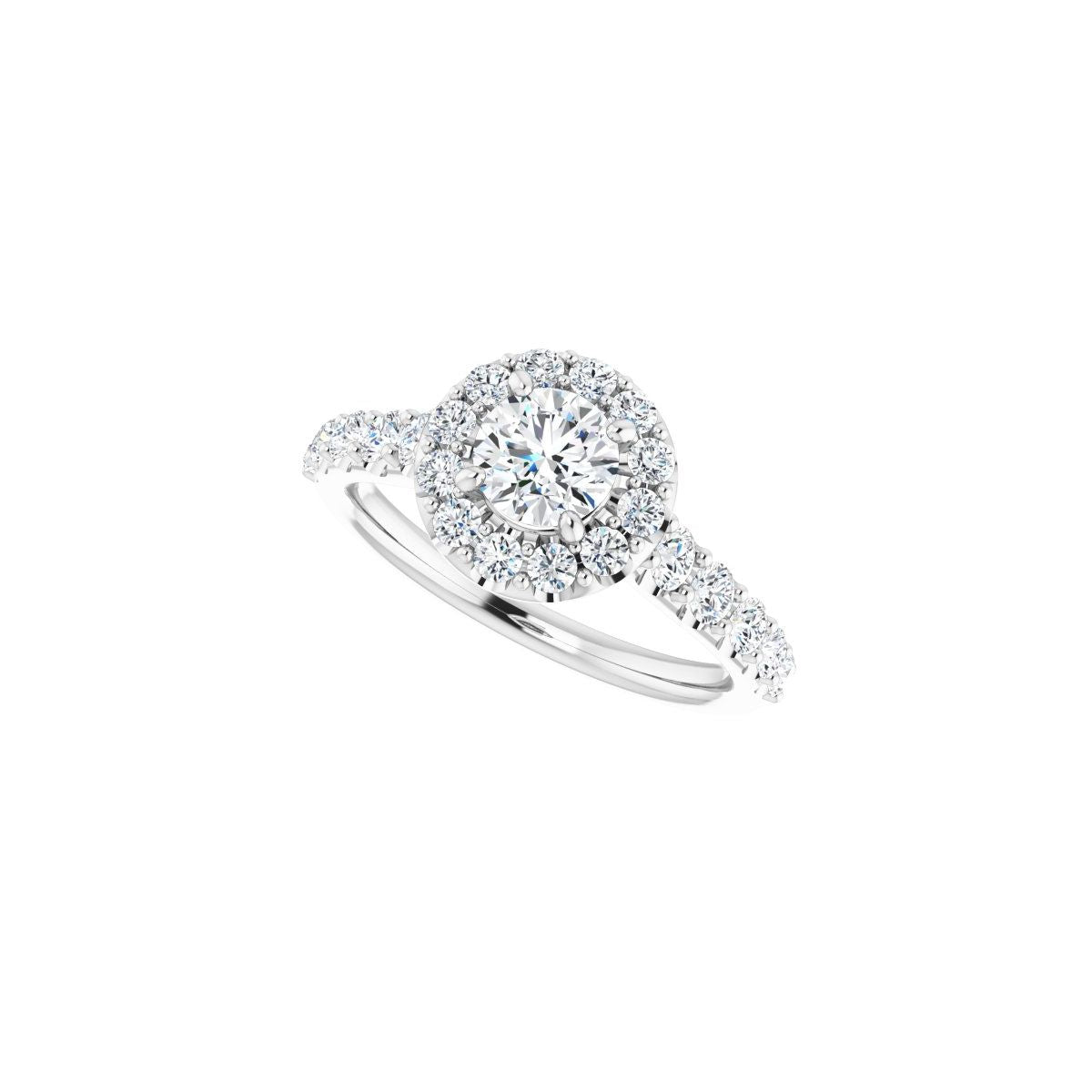 Round Halo-Style Engagement Ring Semi-Mount - gallery - Series 123541