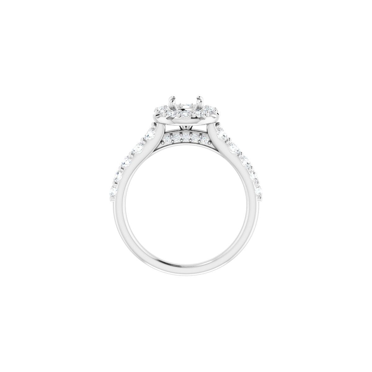 Round Halo-Style Engagement Ring Semi-Mount - gallery - Series 123541