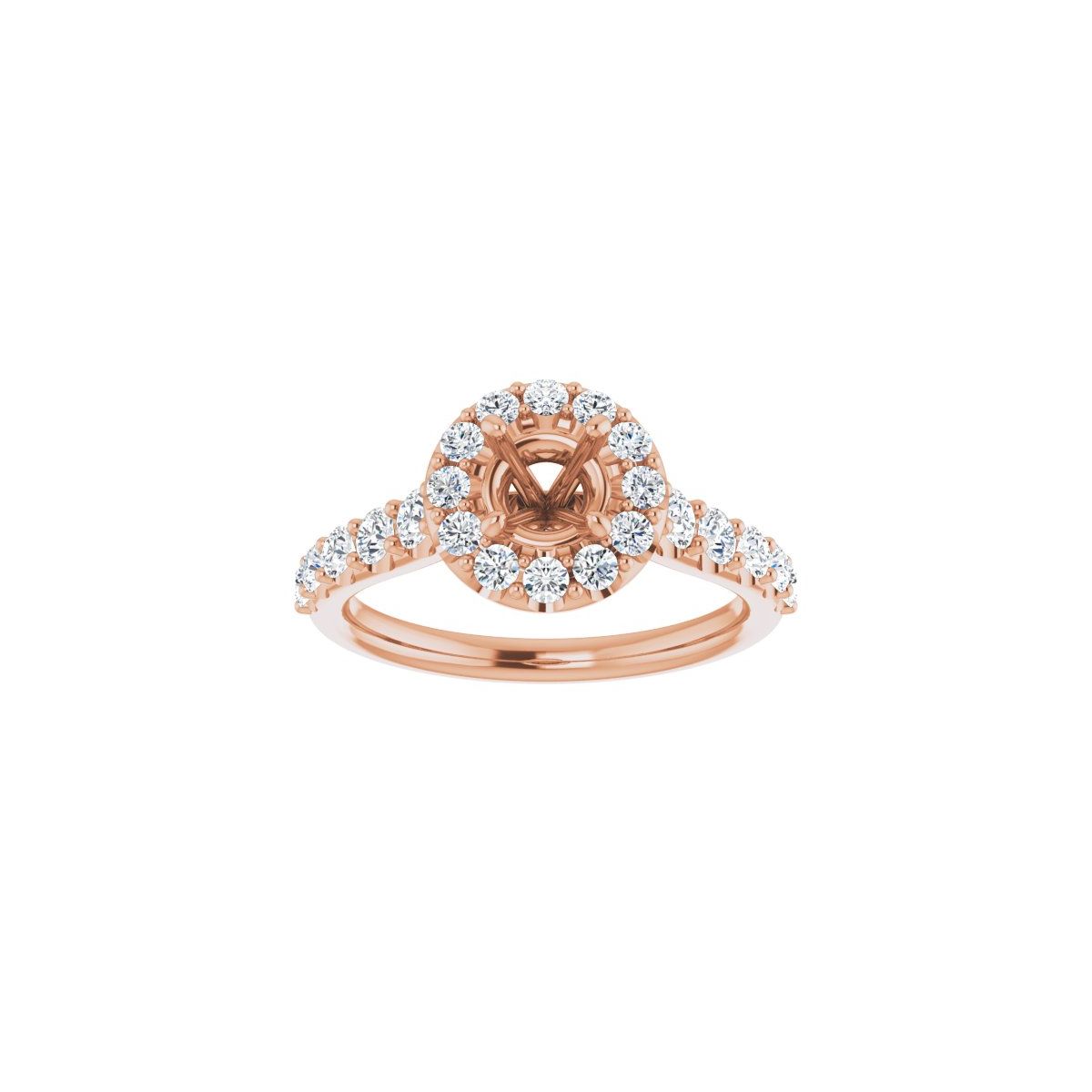 Round Halo-Style Engagement Ring Semi-Mount - gallery - Series 123541