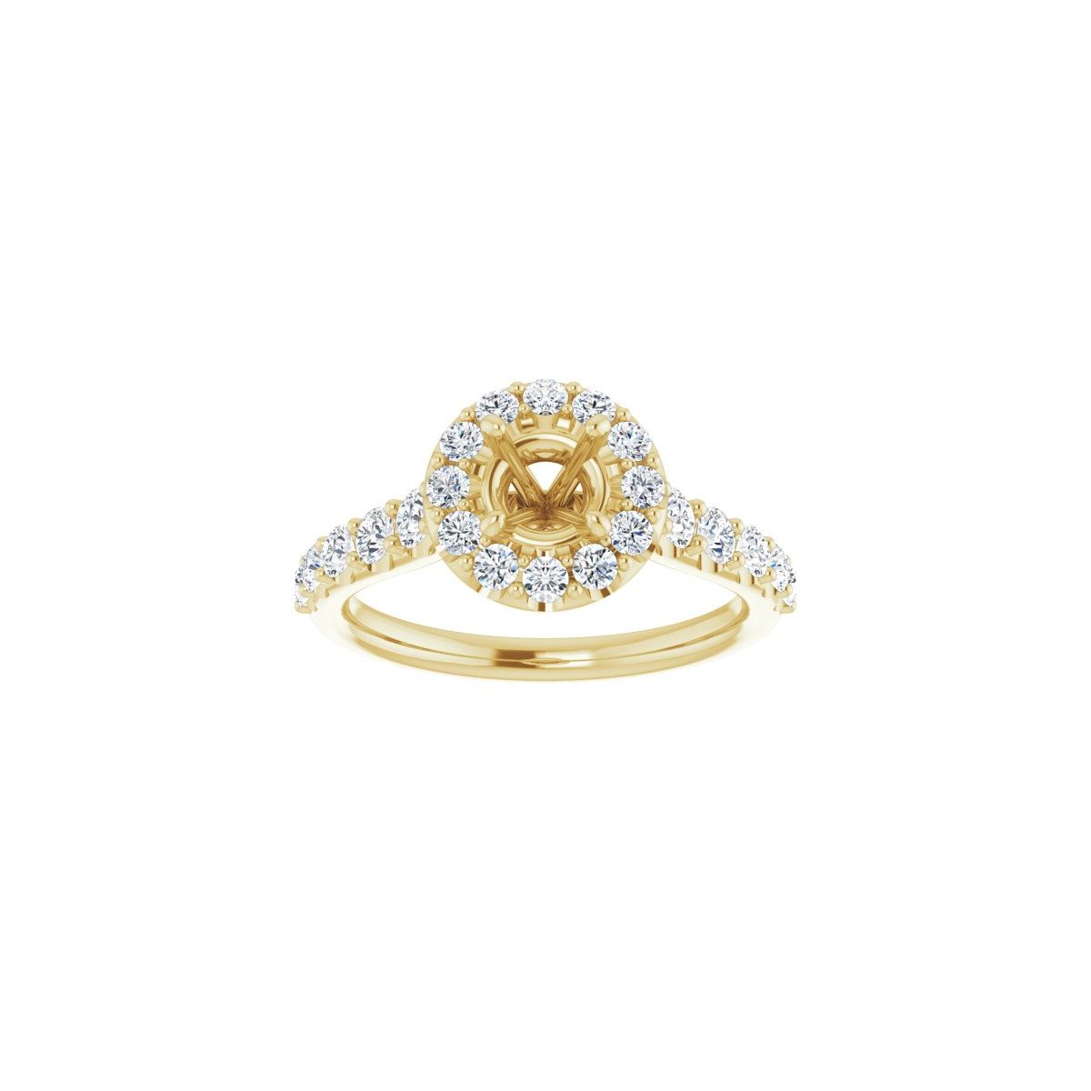Round Halo-Style Engagement Ring Semi-Mount - gallery - Series 123541