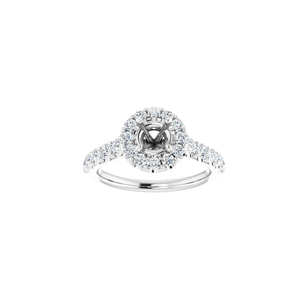 Round Halo-Style Engagement Ring Semi-Mount - gallery - Series 123541
