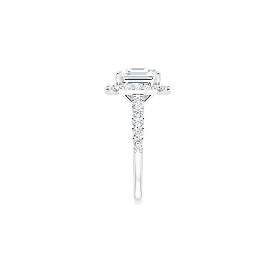 Asscher Halo-Style Engagement Ring Semi-Mount - gallery - Series 123541