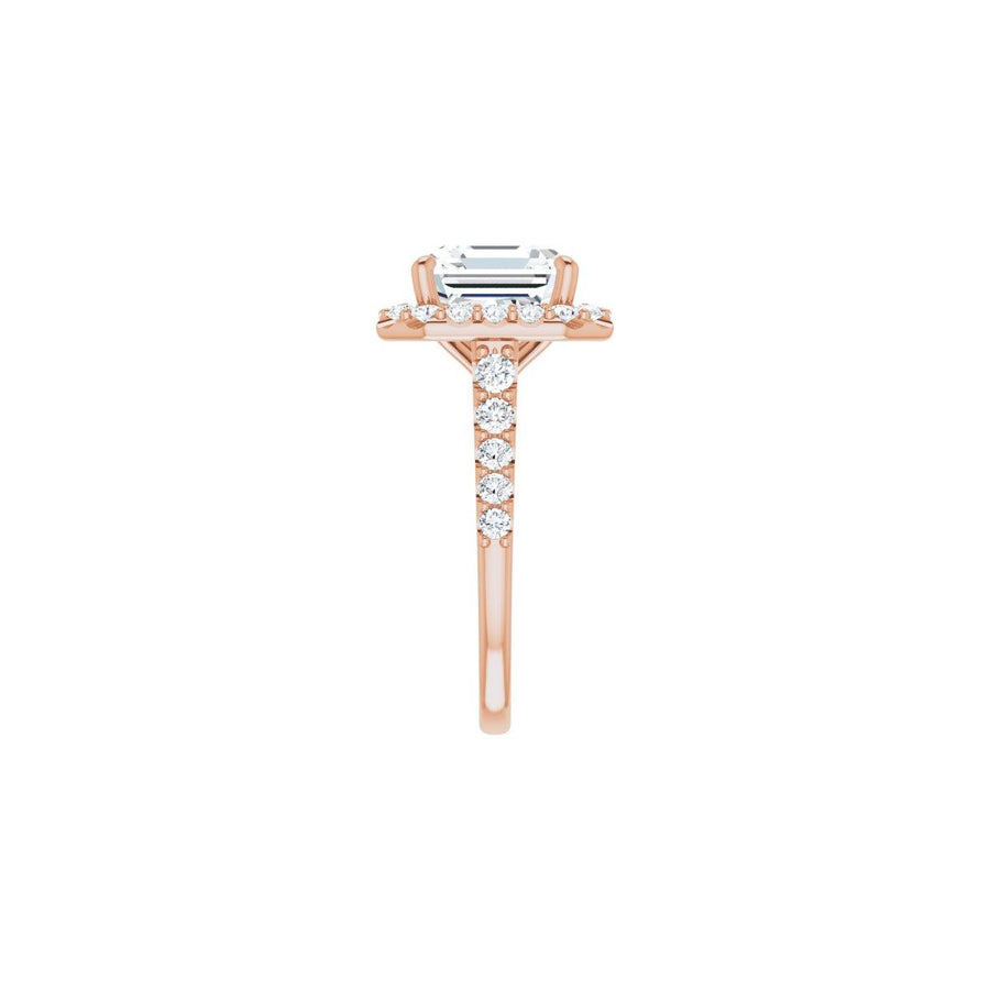 Asscher Halo-Style Engagement Ring Semi-Mount - gallery - Series 123541