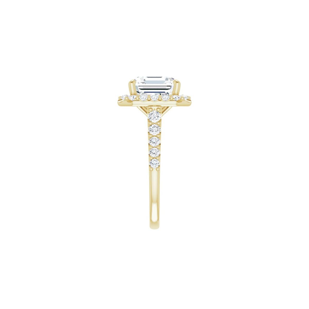 Asscher Halo-Style Engagement Ring Semi-Mount - gallery - Series 123541