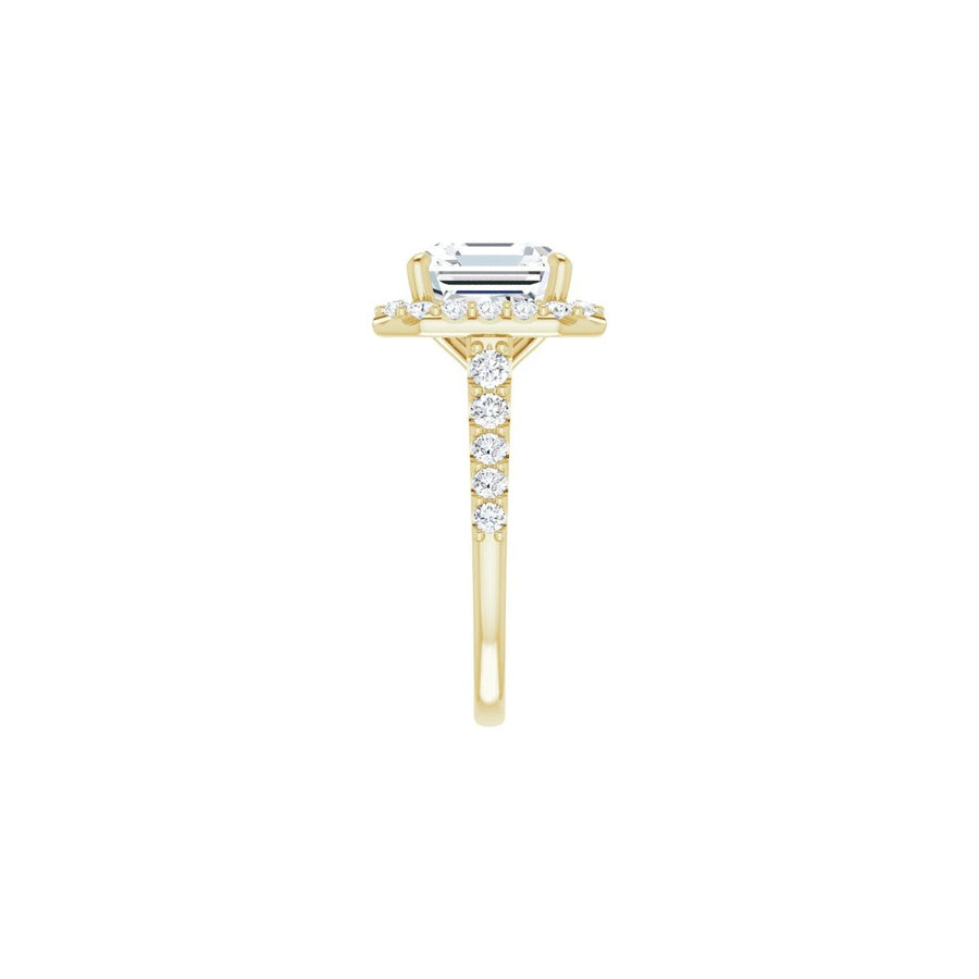 Asscher Halo-Style Engagement Ring Semi-Mount - gallery - Series 123541