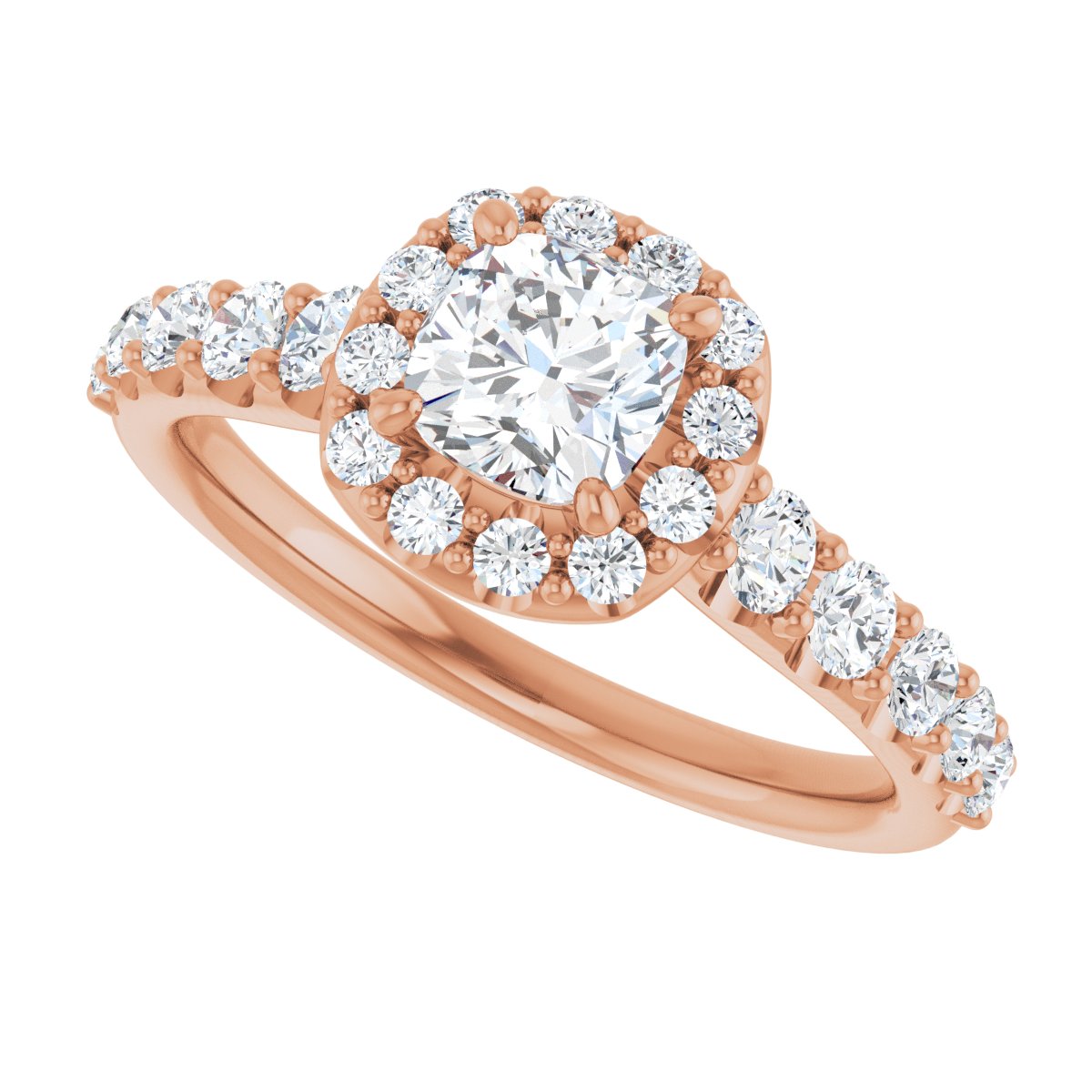 Cushion Halo-Style Engagement Ring Semi-Mount - gallery - Series 123541